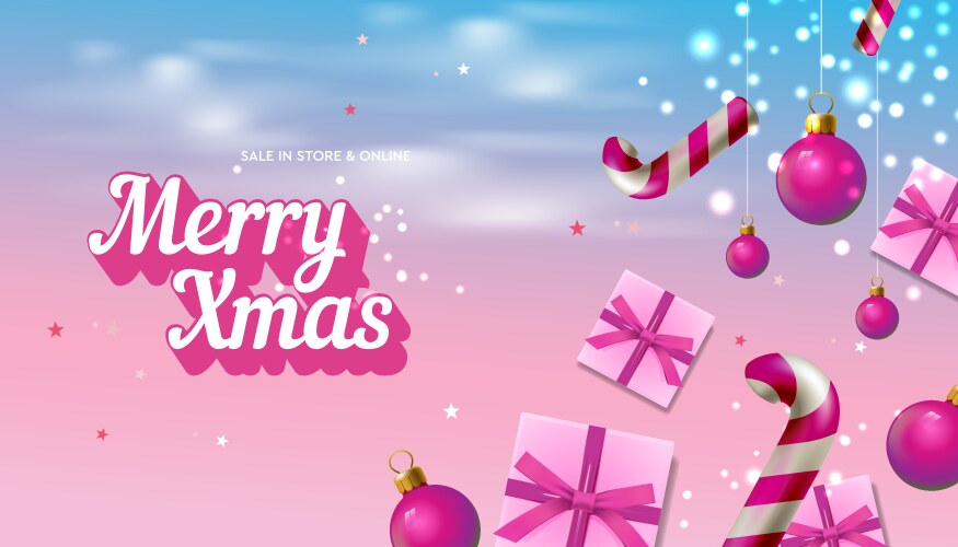 christmas and new year fashion pink background vector