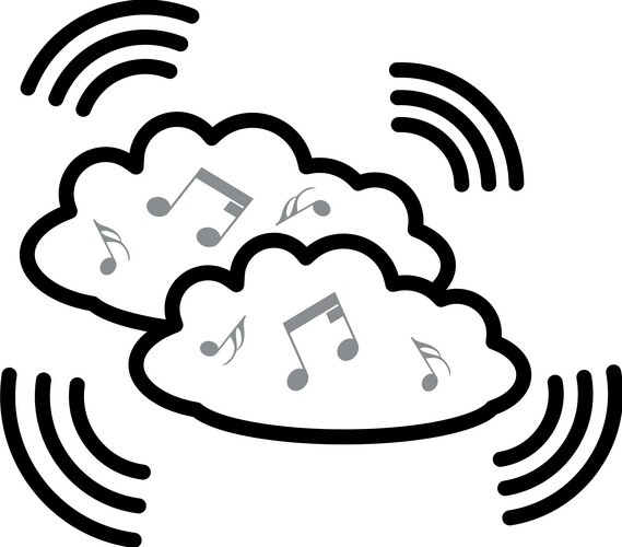 Music cloud icon vector image