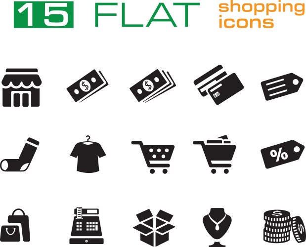 icons shopping set vector