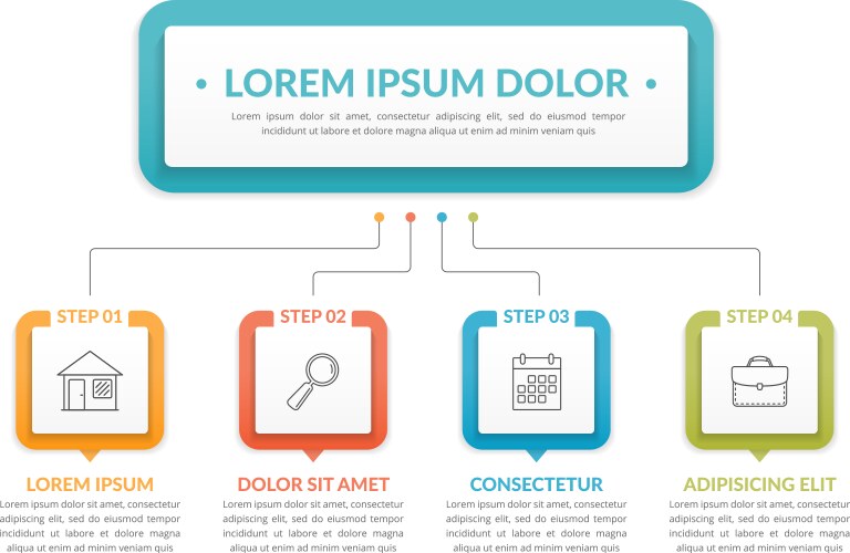 Infographic template with 4 steps Royalty Free Vector Image