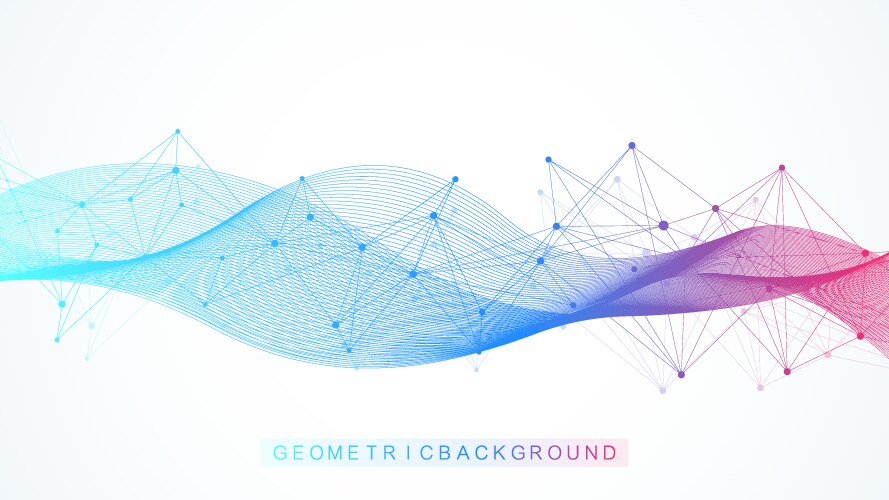 Big data visualization wave flow background vector image