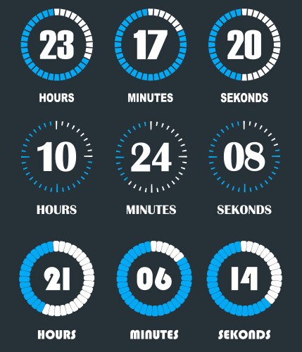 Flip countdown clock counter timer vector image