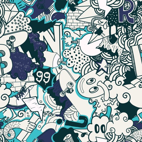 Seamless pattern graffiti street art tag Vector Image