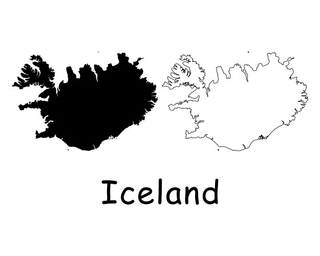 Iceland Country Outline Vector Image