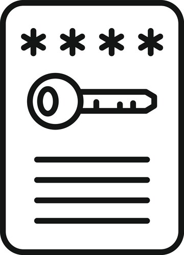 Lock password icon outline data cipher vector image