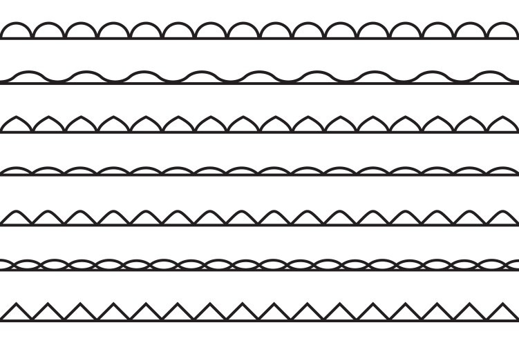 Seamless Border Elements - Wave Pattern vector image