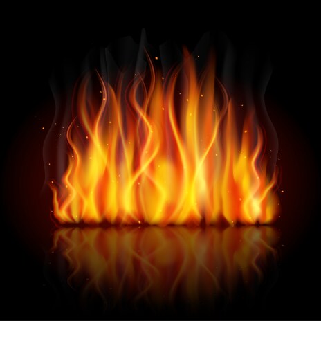 Burning flame Royalty Free Vector Image - VectorStock