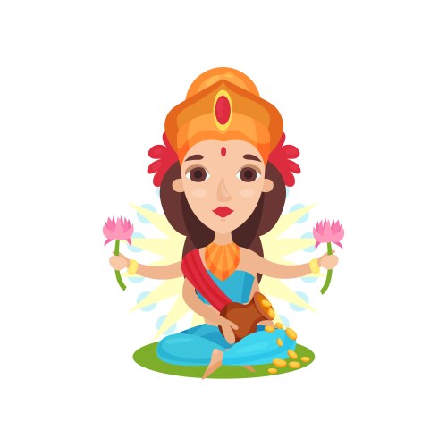 Lakshmi indian goddess of wealth grace and charm Vector Image