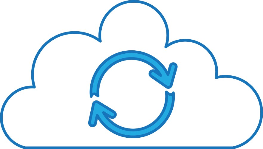 Cloud sync refresh backup computing data icon vektorbild