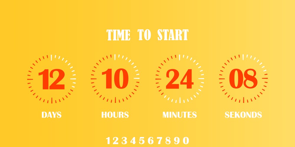 Flip countdown clock counter timer vector image