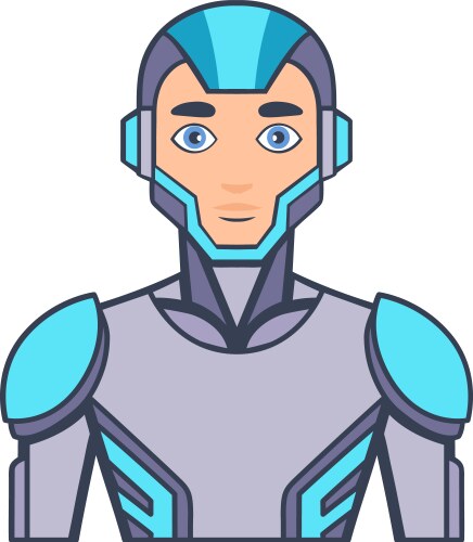 Ai and human high tech android Vector Image