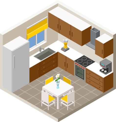 Modern Kitchen Interior Royalty Free Vector Image