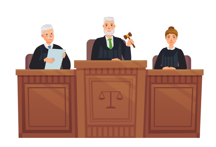 Supreme Court Judges in Session Vector Image