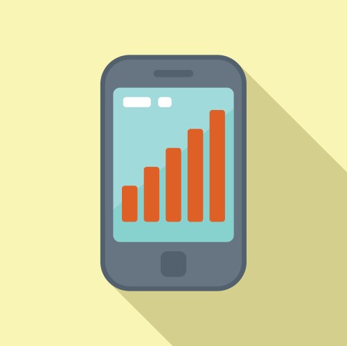 smartphone data icon flat business report vector image