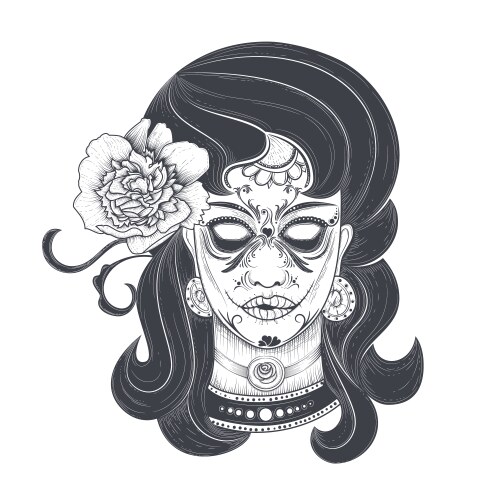 Woman with a painted face Vector Image