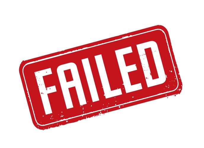 Square grunge red failed stamp Royalty Free Vector Image