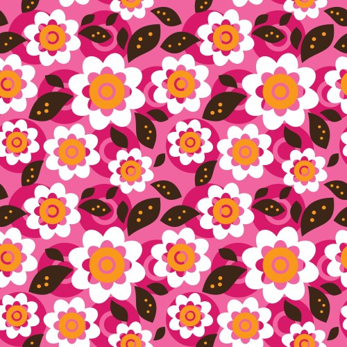 Seamless retro flower pattern Royalty Free Vector Image