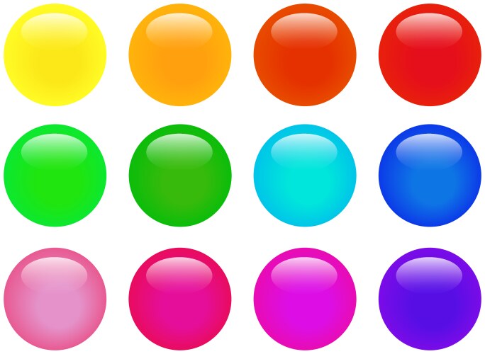 set of colorful isolated glossy web buttons vector