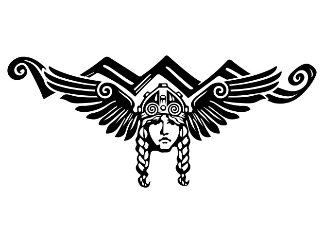 viking design valkyrie in a winged helmet image vector