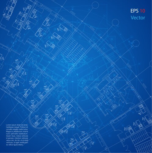 Blueprint architectural background Royalty Free Vector Image