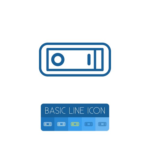 Isolated click outline switch element can vector image