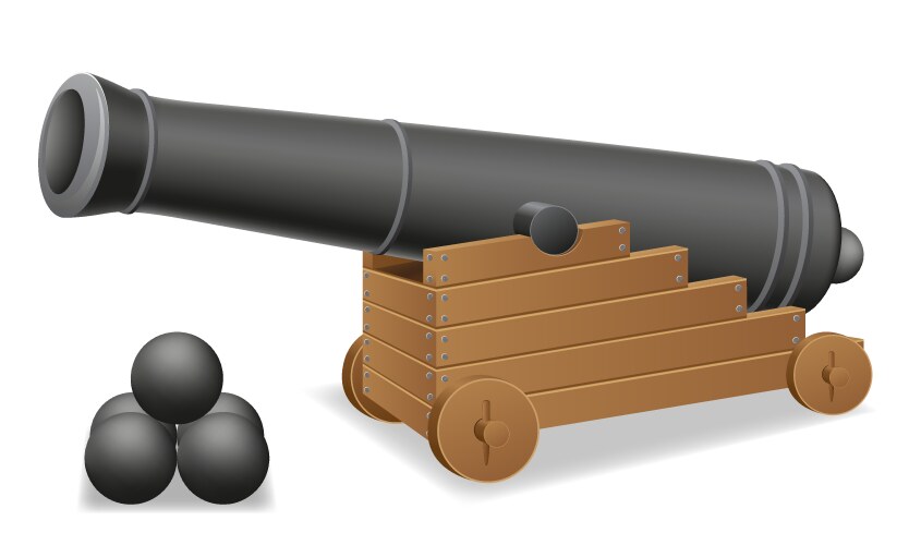 Cannon set Royalty Free Vector Image - VectorStock