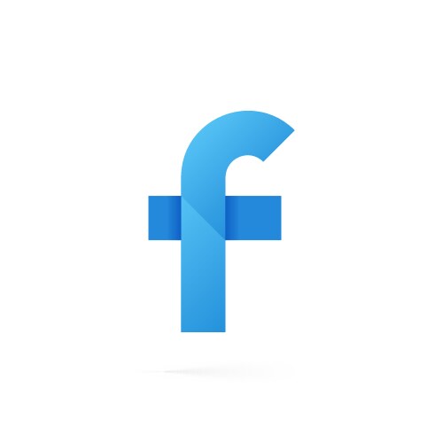 letter f logo on white alphabet background vector image