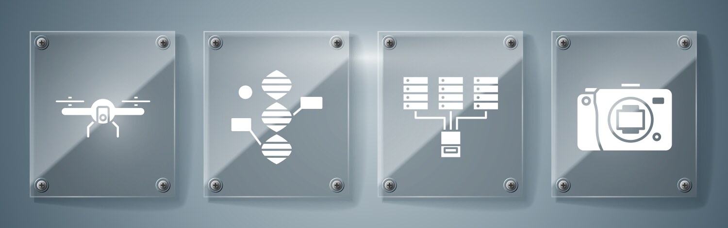 Set mirrorless camera server data web hosting vector image