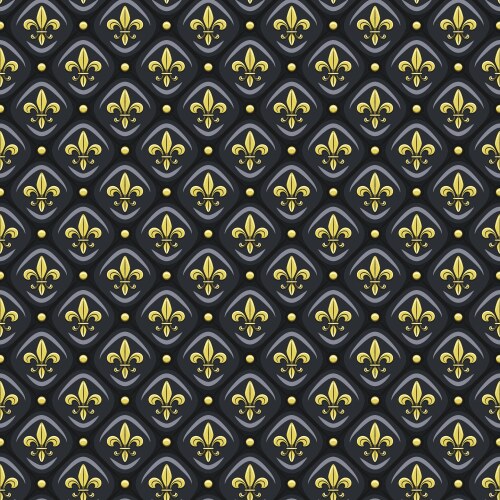 seamless pattern with leather golden fleur de lis vector image