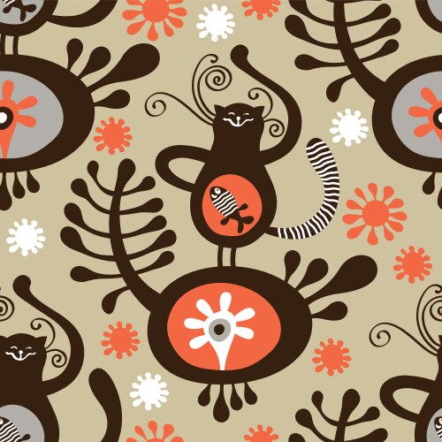 Whimsical Floral Pattern Vector Image