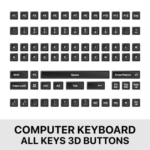 Keyboard keys Royalty Free Vector Image - VectorStock