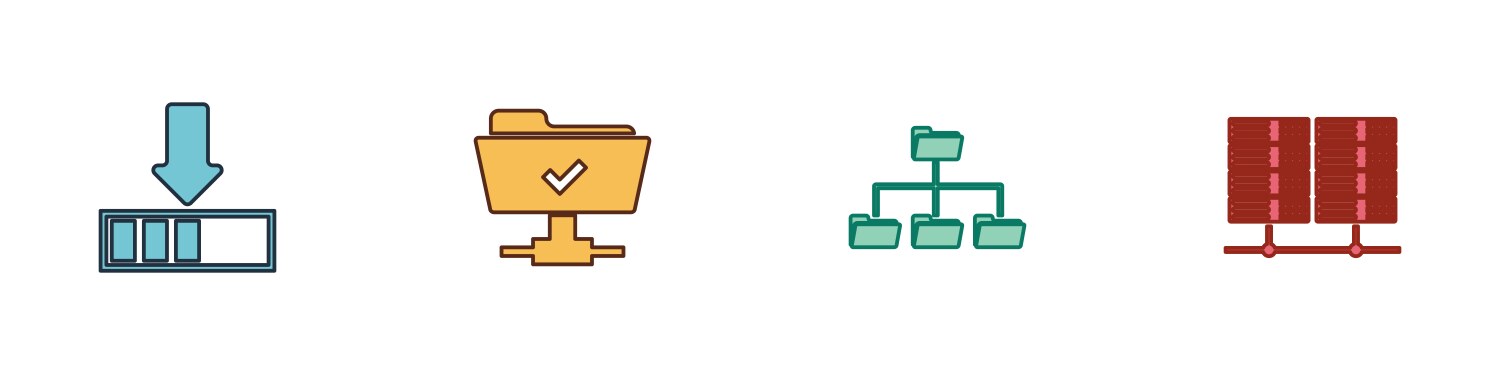 Set loading ftp operation successful folder tree vector image