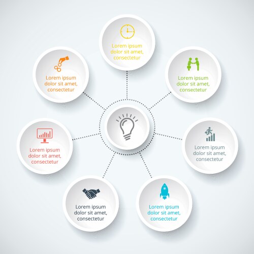 Analytics infographic 10 steps bubble design Vector Image