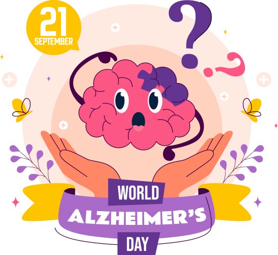 World alzheimers day featuring an elderly Vector Image