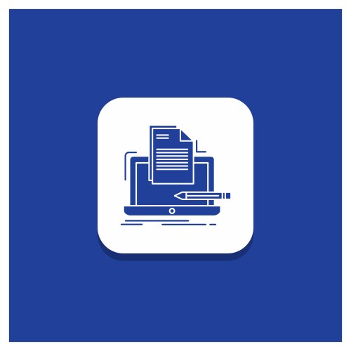 Blue round button for coder coding computer list vektorbild