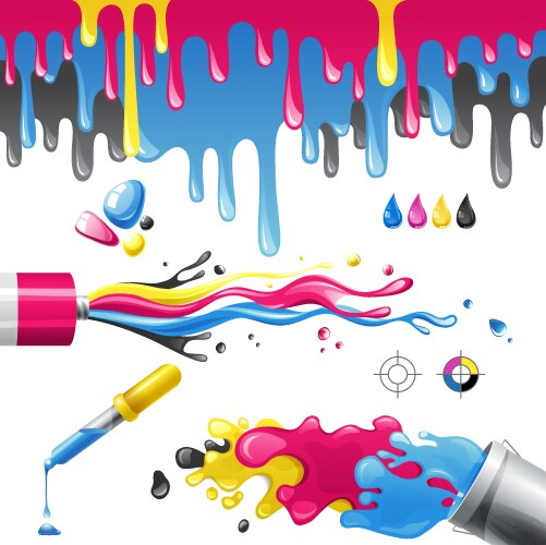 Color paint splashes Royalty Free Vector Image