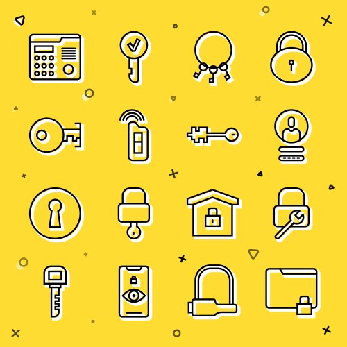 Set line folder and lock repair create vector image