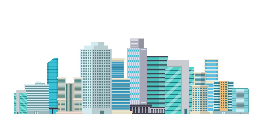 City background horizontal banner Royalty Free Vector Image