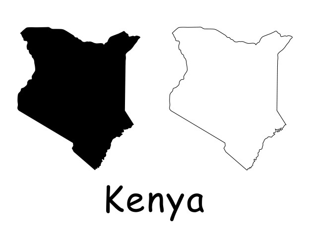 Kenya Country Map Outline Vector Image