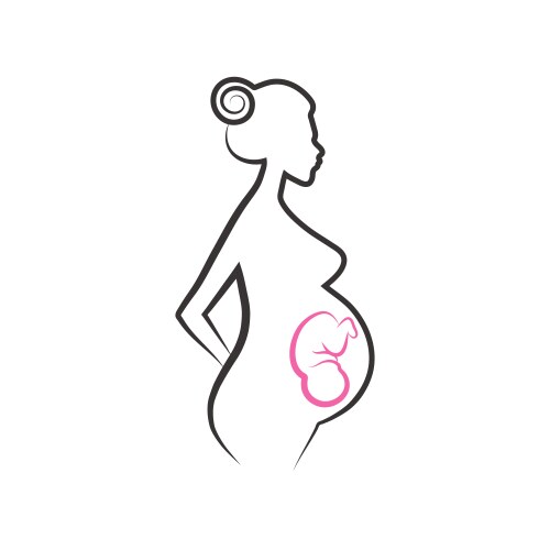 Pregnant Woman Sketch Vector Image