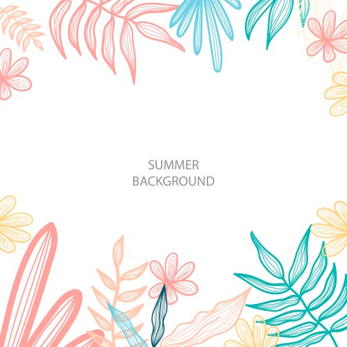 summer sale banner with abstract floral vector