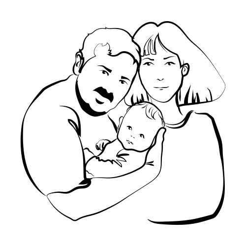 Family with baby father and mother hug Vector Image