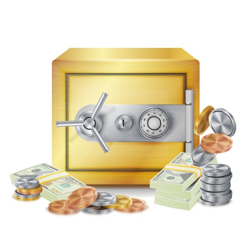 Secure Money and Safe Vector Image