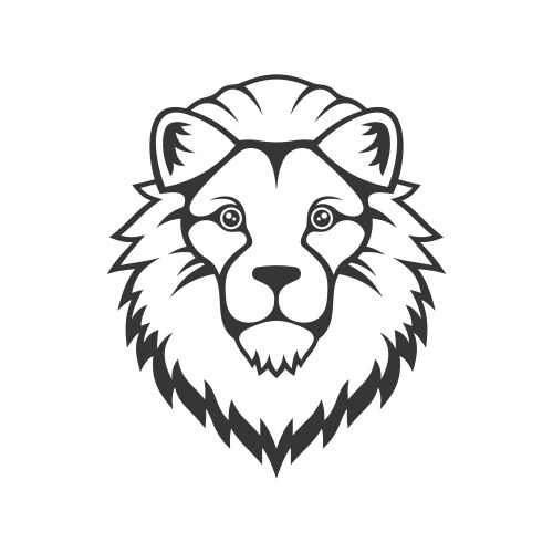 Lion head logo on white background vector image