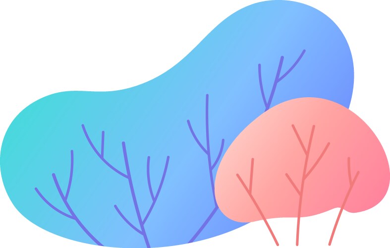 Coral and turquoise gradient blobs creating vector image