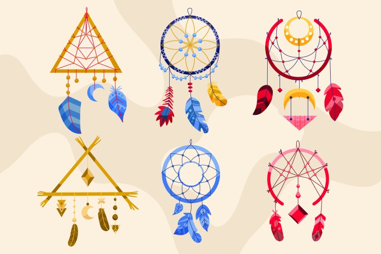 Hand drawn boho element set Royalty Free Vector Image