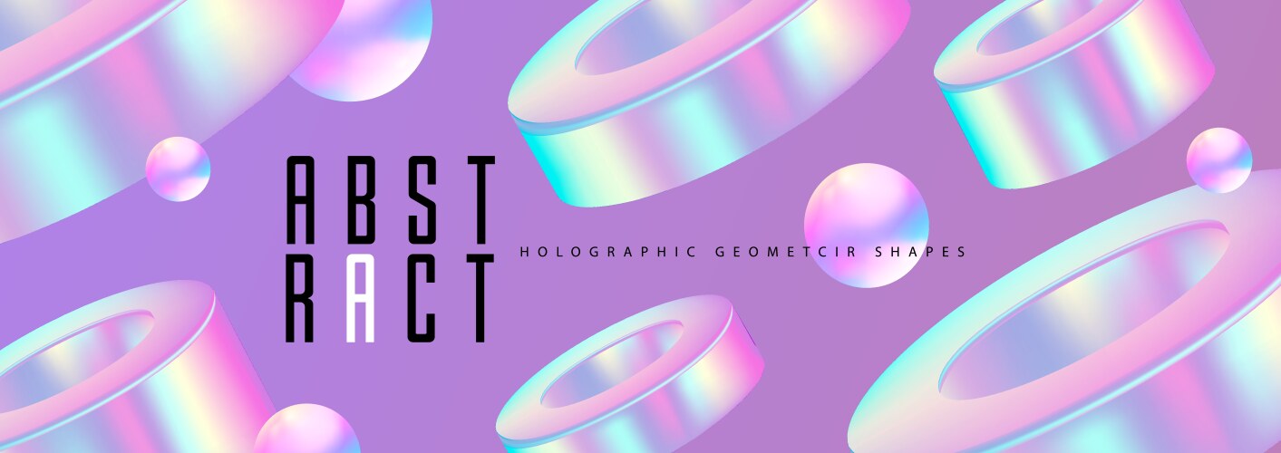 background holographic geometric shapes vector image