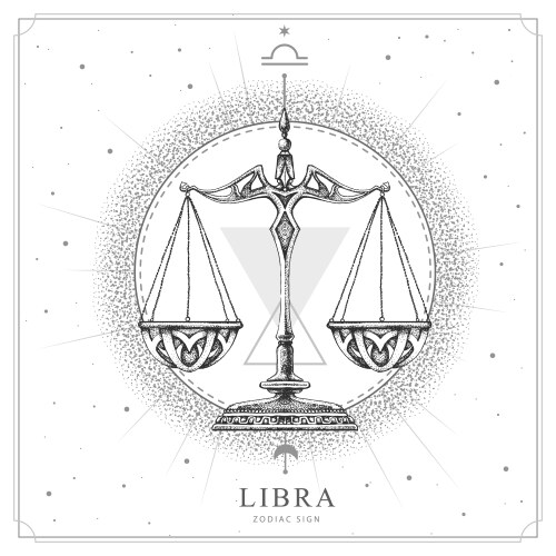 Witchcraft Libra Scales Tarot Card Vector Image