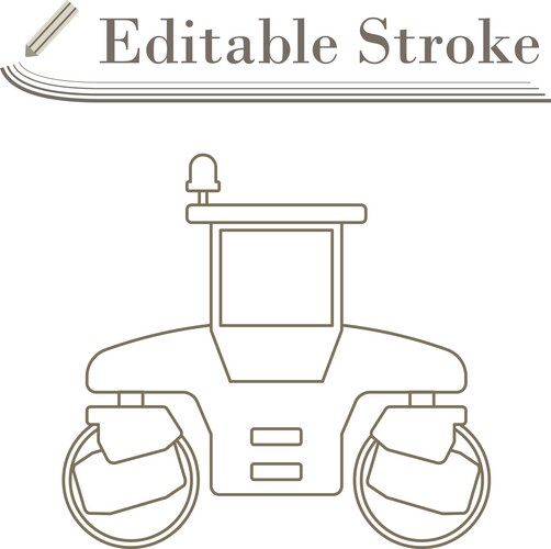 Safety road roller icon outline style Royalty Free Vector