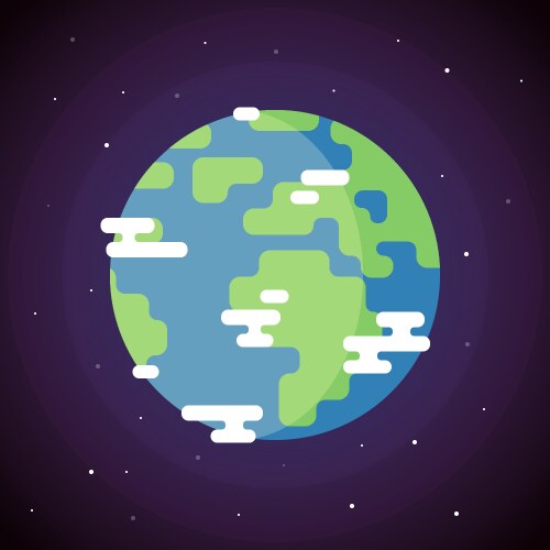 planet earth icon flat vector image vector image